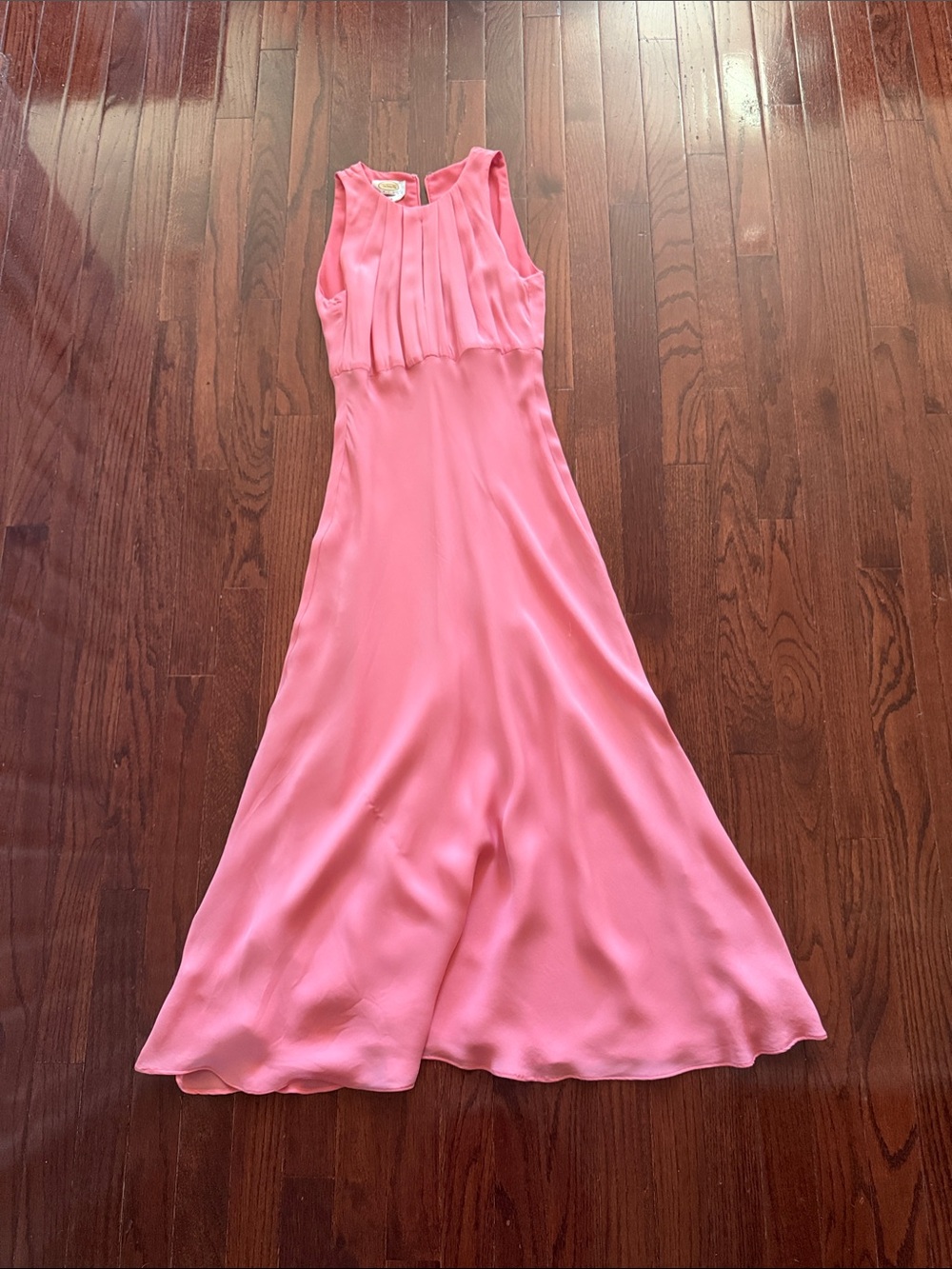 Talbots Coral Pink Pleated Silk Dress